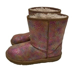 UGG Classic Spots Metallic Shimmery Rainbow Colorful Suede Boots Women’s Size 6